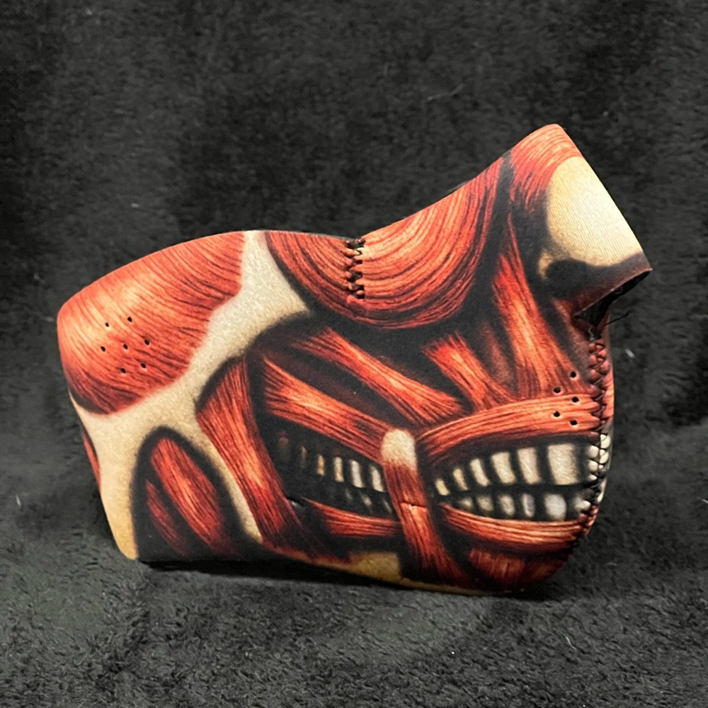 Skinned man biker mask
